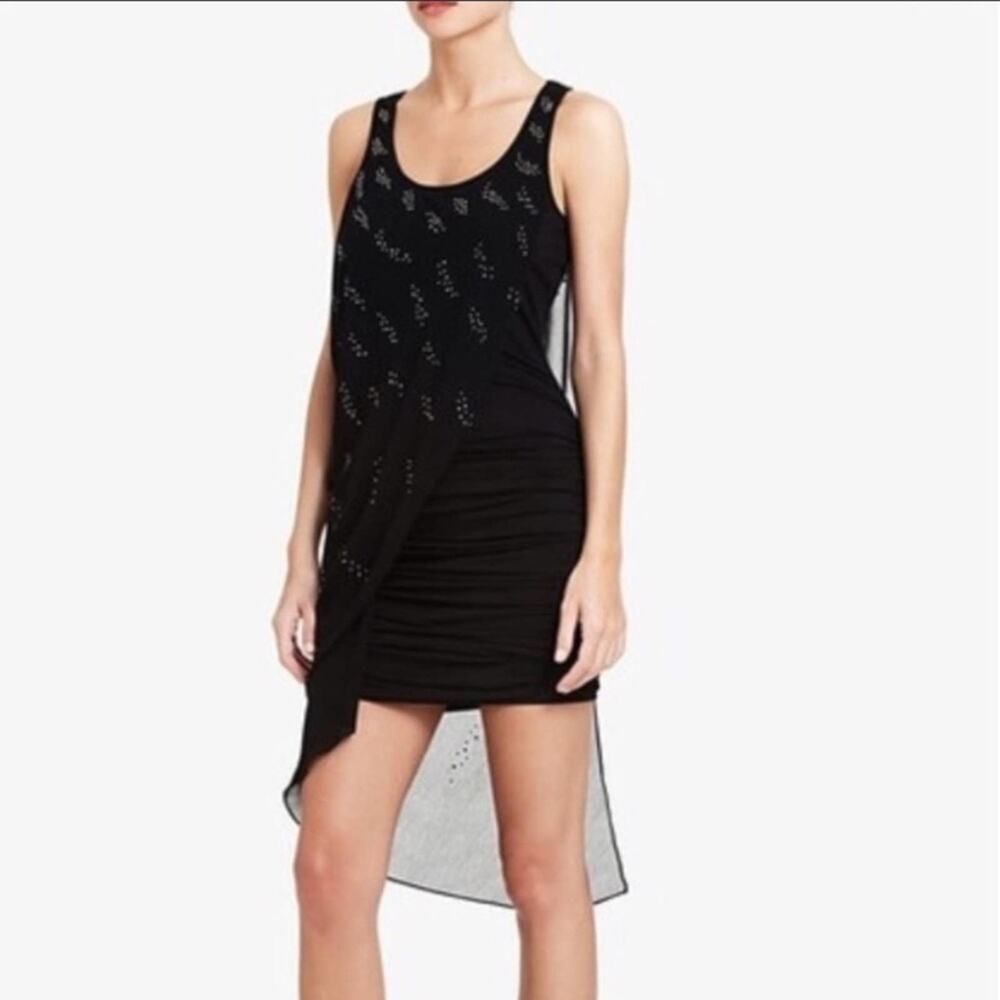 Bcbg Jillian Mini Cape Studded Dress